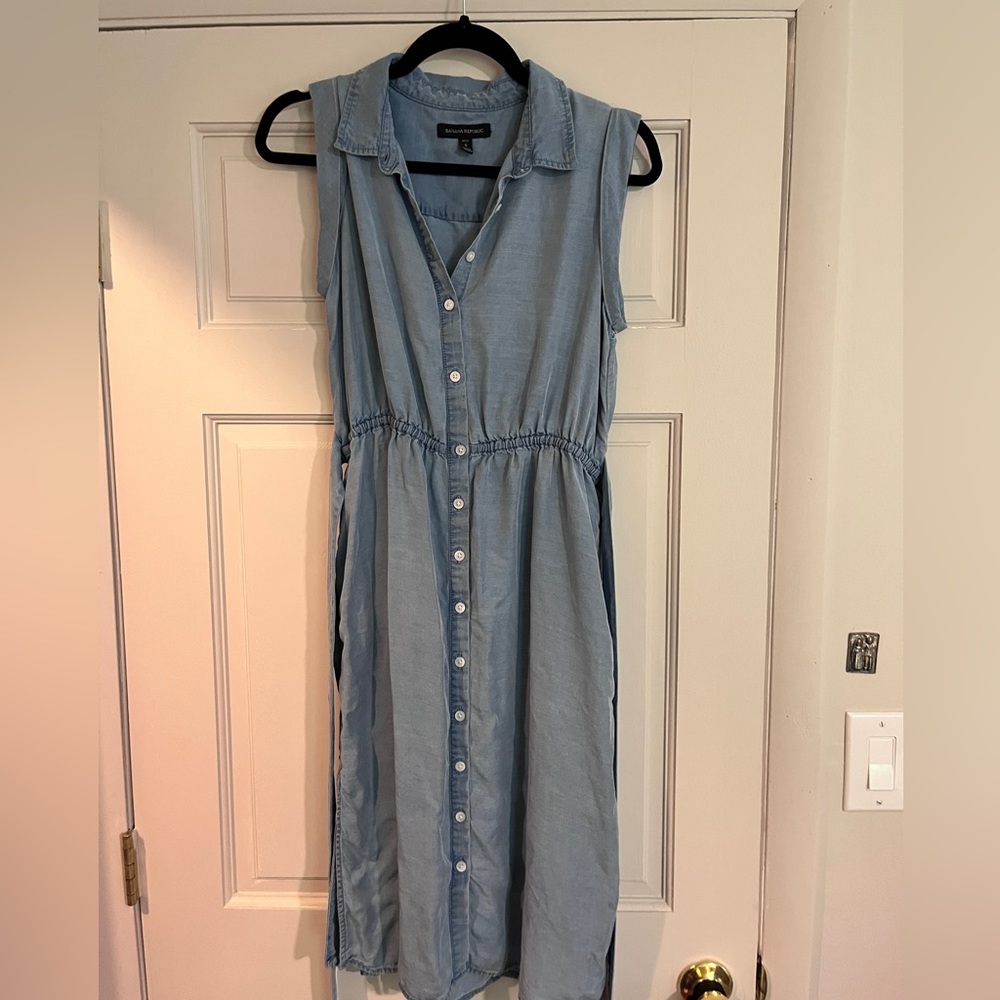 Banana Republic Belted Dress Chambray